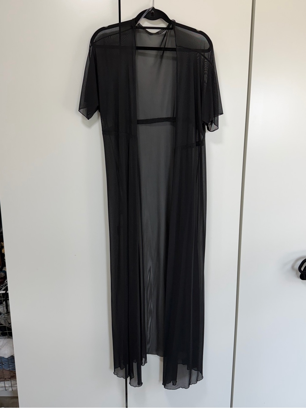 Black Sheer Maxi Swim Coverup